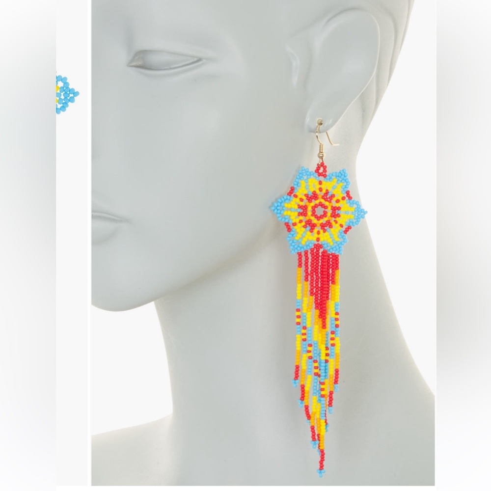 NATASHA
Floral Beaded Fringe
Drop Earrings